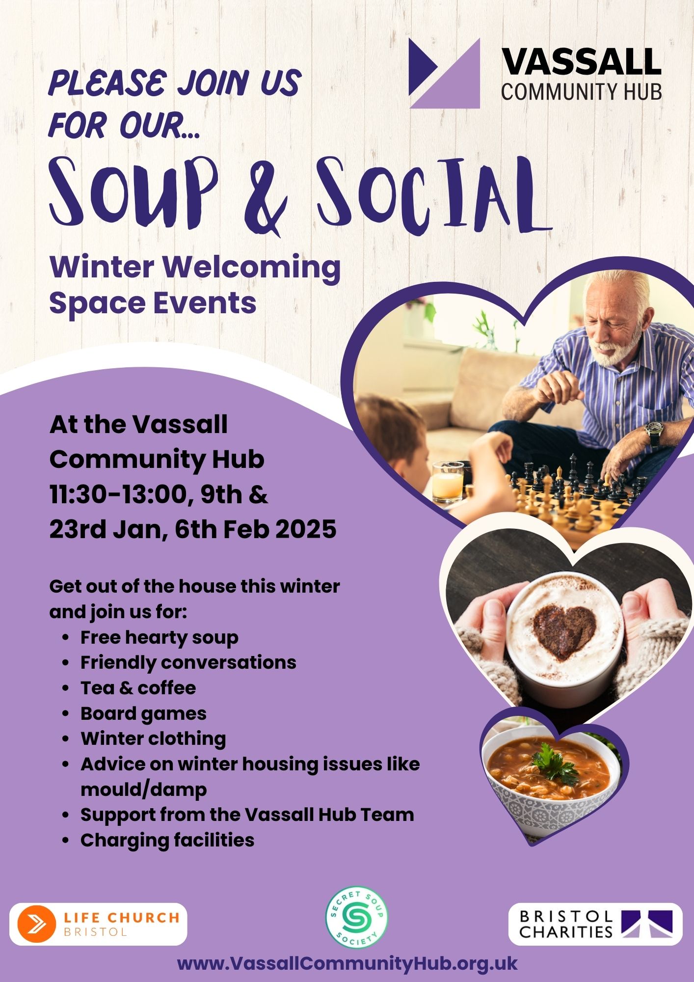 Vassall Community Hub: Soup & Social Event - Community Tumble Dryer Available